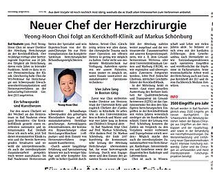 Ernennung Prof. Choi, Wetterauer Zeitung vom 22.02.2020
