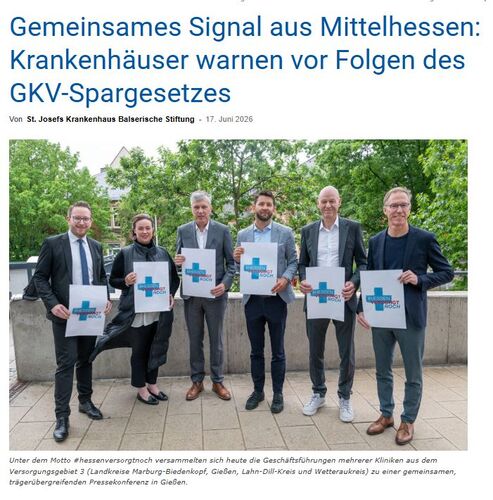 Gemeinsames Signal der Krankenhäuser