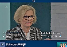 HR Fernsehen Frau Prof. Hamann live im Studio