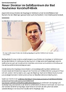 PD Dr. Jörg Herold neuer Direktor Angiologie