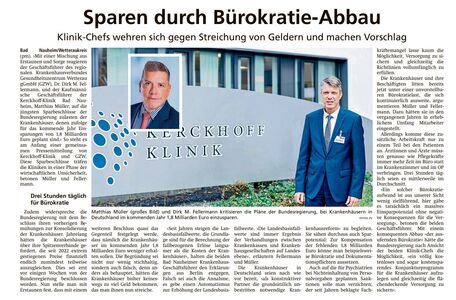 Sparen durch Bürokratie Abbau Krankenhausfinanzierung