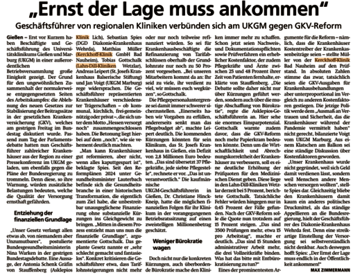 Ernst der Lage muss ankommen